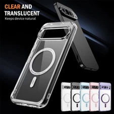 For Google Pixel 9 Pro XL 9 Pro Mag Safe Magnetic Clear Back Case Hybrid Cover