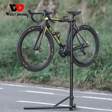 Bicycle Foldable Repair Bipod Stand Rack Bike Maintenance Floor Workstand Black