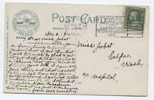 1911 Pasadena CA Panama-Pacific expo slogan machine cancel postcard [5838.182]