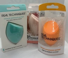NEW 3X Real Techniques Miracle Makeup Blender Sponge Set Free Ship AUTHENTIC