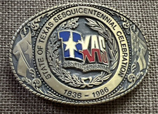 Vintage Belt Buckle Texas State Sesquicentennial 1836-1986 Brass Numbered 11990