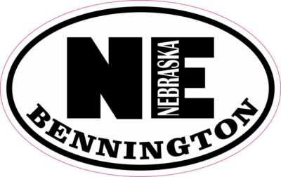 4in x 2.5in Oval Bennington Nebraska Vinyl Sticker Car Vehicle Bumper Decal