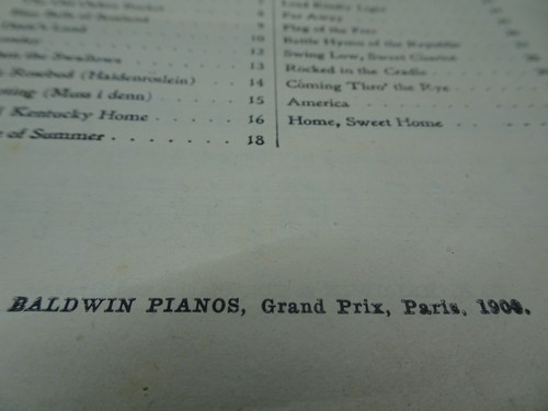 ANTIQUE Song Book 1900 Rare Find of the Baldwin Co.....1023 - Foto 3 di 7
