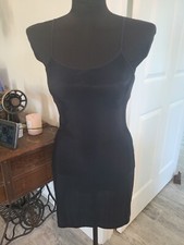 Vintage Olga Sheer Halter Gown Slip Women's Size 34 Black USA Made 12209 Nylon