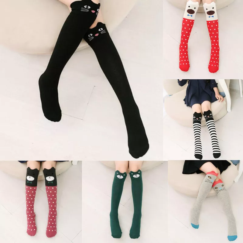 New Children Kids Girls Animal Pattern Knee High Socks Cute Stockings Long  Socks