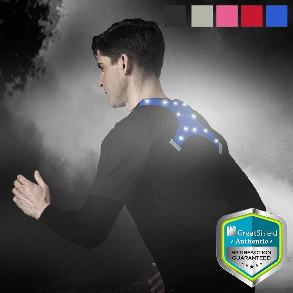 Chaleco de seguridad reflectante al aire libre para correr ciclismo ciclismo noche luz LED impermeable