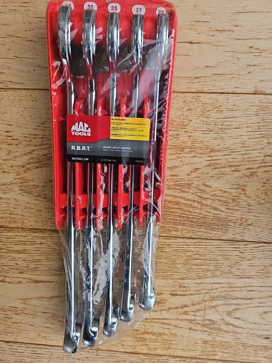 Mac Tools SCLM5XLRBRT 5pc RBRT Metric Combination Wrench Set 26 27 28 30 32