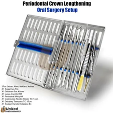 Periodontal Surgery Kit Cassette Pack Perio File Knives Crown Lengthening Set