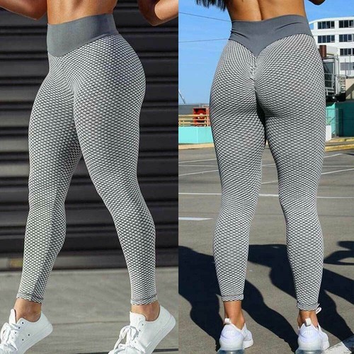 Women Ruched Butt Lifting High Waist Yoga Pants Tummy Control Leggings Fitness - Picture 25 of 32