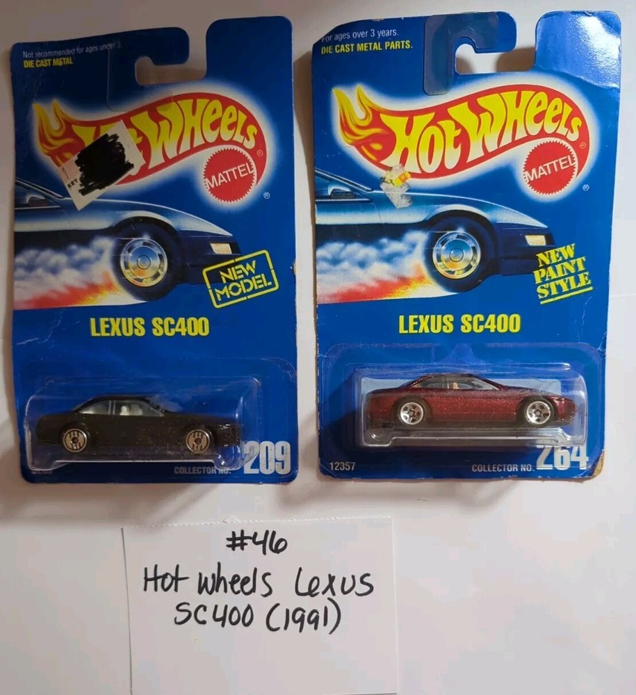 Hot Wheels Lexus SC400 Cars (2) 1991