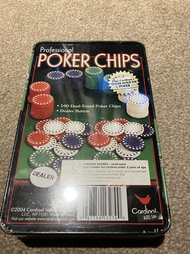 Professional Poker chips dual toned with dealer chips in tin - In Cellophane - Picture 2 of 3