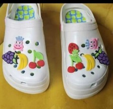 Girls White Clogs With Charms