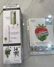 NEW Prepara Herb Savor Pod 2.0 + Natural Freshpaper Food Saver Sheets