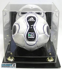 DELUXE UV PROTECTED SOCCER BALL DISPLAY CASE W/ MIRROR