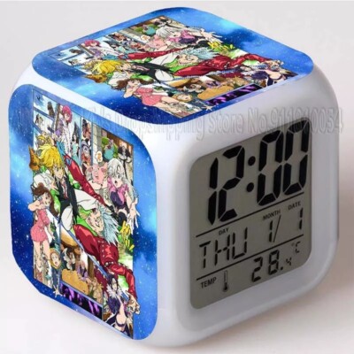 seven Deadly sins nightlight alarm clock thermometer clock led 7 colors manga decor