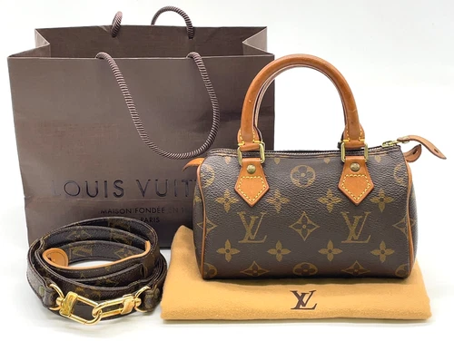 Auth Louis Vuitton Monogram Mini Speedy Hand Bag M41534 W/Strap/Bag  NS060643
