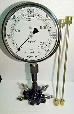 Spherical Common Fuel Rail with 2100 Bar High Pressure Gauge & 4 Pressure Pipes