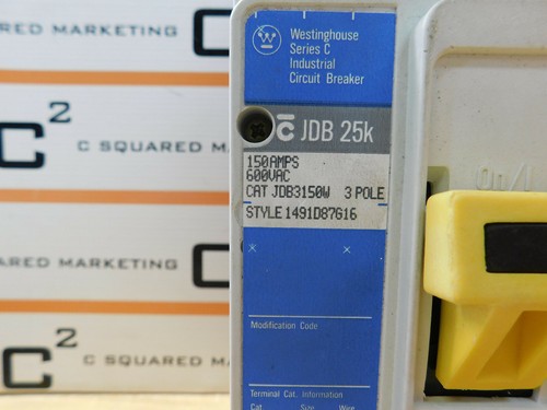 Westinghouse JDB3150W 150 Amp Circuit Breaker 600V LDC - Afbeelding 2 van 6