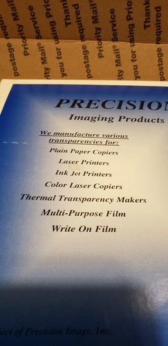 TRANSPARENCY FILM FOR LASER Jet PRINTERS & OFFICE COPIERS 100 SHEETS/BOX - Picture 4 of 6