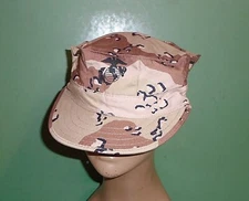 US Marine Corp USMC EGA 6 Color Gulf War Chip Camo 8 Point Utility Cover Hat Cap