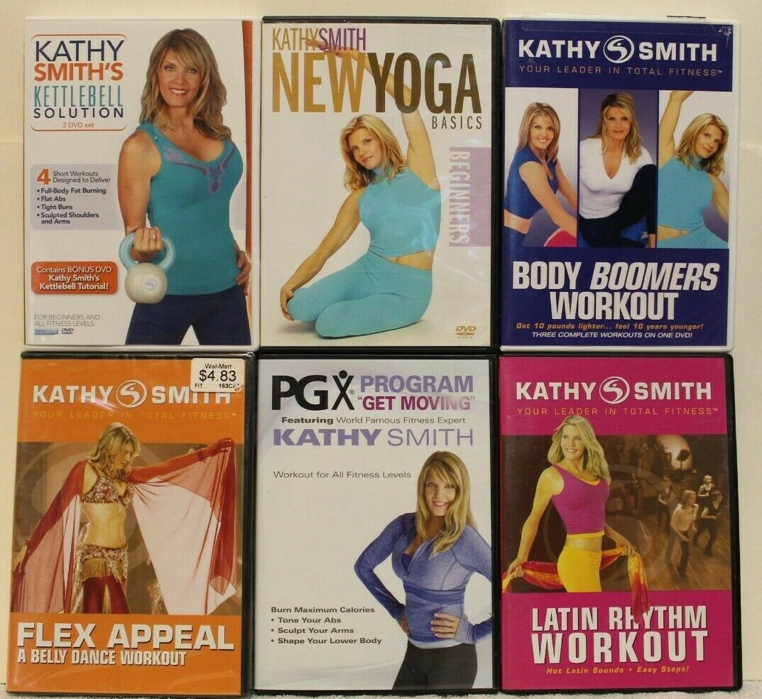 6 Kathy Smith workout DVD lot Kettlebell Solution New Yoga Body