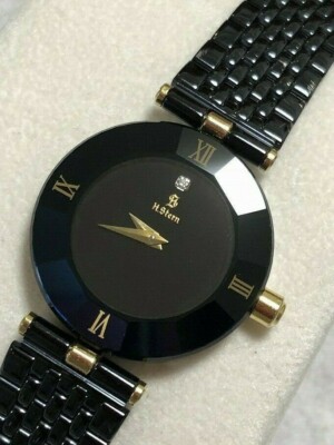 H STERN Watch SAFIRA Yellow Gold Stainless Bracelet Sapphire