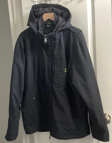Exclusive Monster Energy Black Hooded Overcoat Jacket Men's Size XL - product listing photo