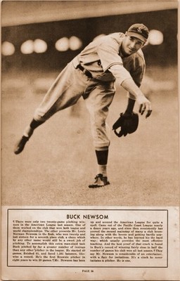 1938 Buck Bobo Newsom St. Louis Browns - Vintage Baseball Photo Page 6x9