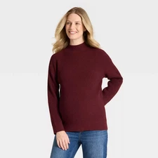 Mock Turtleneck Tunic Maternity Pullover Sweater -  Isabel Maternity by Ingrid