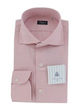 450 Finamore Napoli Pink Plaid Flannel Shirt - Slim - FN8282413