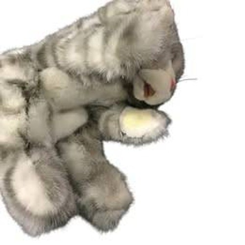 Folkmanis Plüsch Tabby Katze Kätzchen Handpuppe Stofftier Plüschpuppe Spielzeug grau - Bild 4 von 7