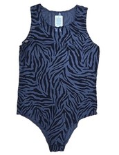 Torrid Curve Black Flocked Mesh Zebra Bodysuit Size 2X 18-20 NWT Tank