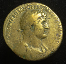 Hadrian AE sestertius, ANNONA AVGVSTI S C, Rome 119-120AD, RIC II.3 273; 21.0g