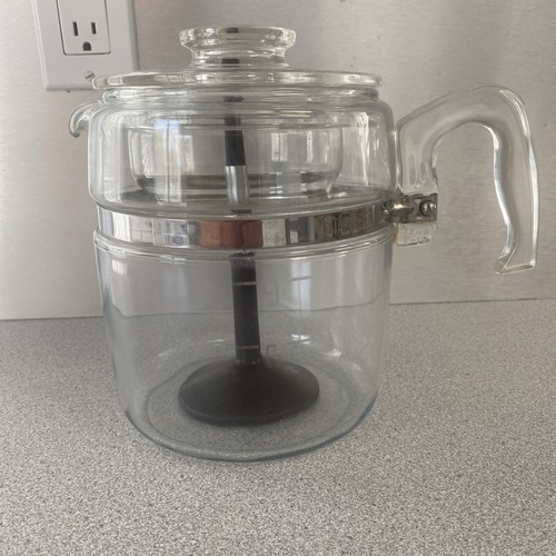Vintage EUC Pyrex Flameware Glass Coffee Percolator 9-cup model 7759 Complete!