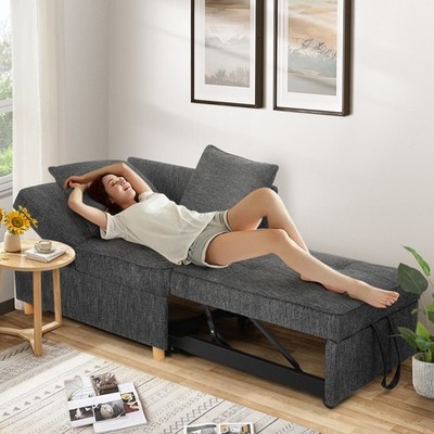 71'' 4 in 1 Convertible Sleeper Sofa Bed Single Recliner Pull Out Sofa Bed Couch