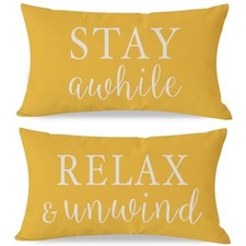 Decorative Throw Pillow Covers 12x20 Inch Set of 20" x 12" Pack of 2 Yellow