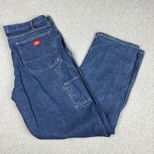Dickies Relaxed Fit Carpenter Jeans Mens 38x34 Blue Denim Workwear Utility Pants