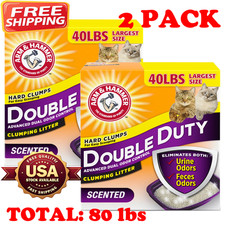2 PACK - ARM HAMMER Double Duty Clumping Cat Litter Fresh Scent Low Dust,40 lb