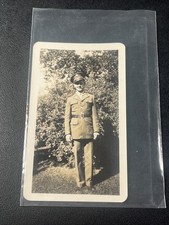 Young Man Soldier military Uniform 4.5 x3 WW2 WWII Photo 1942