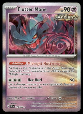 Flutter Mane 078/162 Rare Temporal Forces Pokemon Holo Near Mint