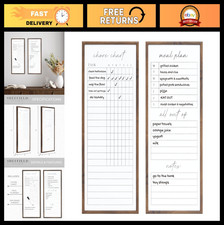 Set of 2 Dry Erase Family Planner Boards - Chore Chart, Shopping List Meal Pla