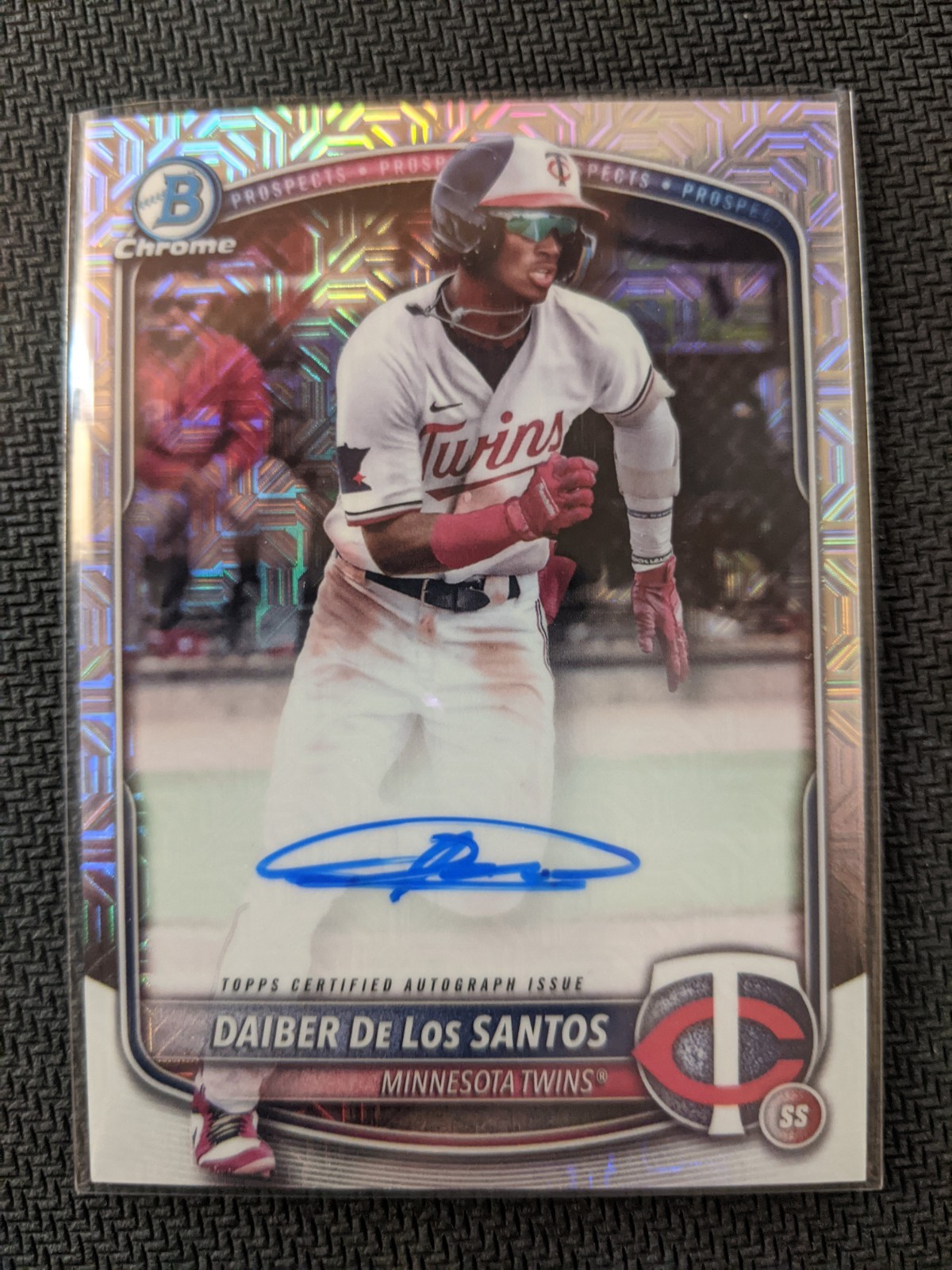 2025 Bowman #BMA-DD Daiber De Los Santos Chrome Prospects Auto Mojo Refractor