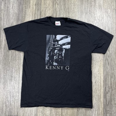 Kenny G Vintage Shirt 90s Breathless Graphic Saxophone Concert T Shirt XL Black