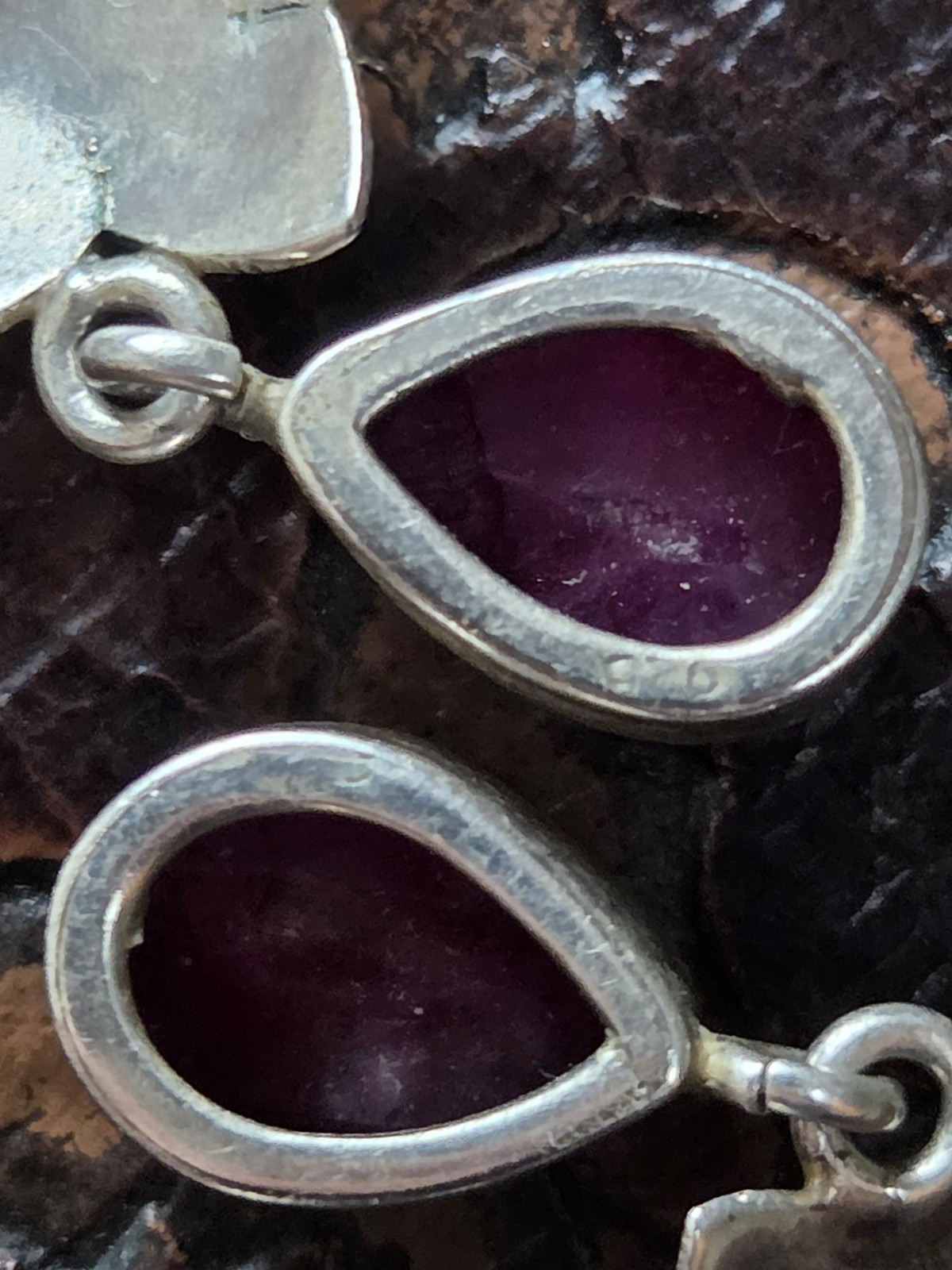 Artisan Handcrafted Ruby Star Teardrop Dangle Ear… - image 4