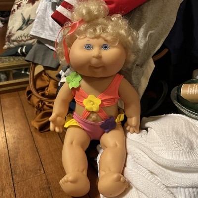 Vtg 1991 Y2K Cabbage Patch Kids Splash N  Tan girl blonde hair violet  eyes