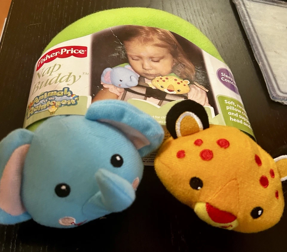 Travesseiro de viagem Fisher Price Nap Buddy criança pescoço animais da floresta tropical - Imagem 3 de 4