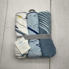 Cloud Island Infant Hooded Towels 3 Pack Blue Nautical Cotton OEKO-TEX Boys