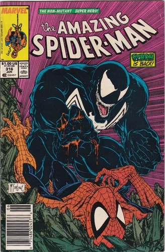 Amazing Spider-Man # 316 Newsstand Cover Marvel FN 1989 1st App Venom On Cover