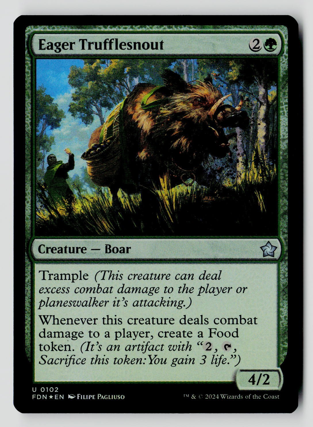 Eager Trufflesnout 102 U Foil MTG FDN NM
