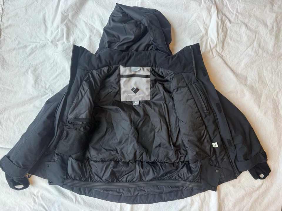 Jaqueta de esqui Obermeyer preta masculina isolada tamanho extra pequeno igual a 6–7 - Imagem 2 de 3